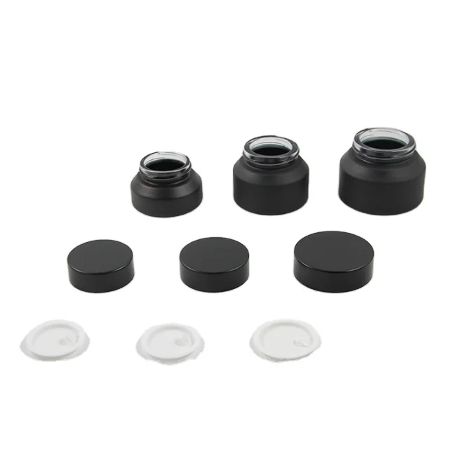 15g 30g 50g Slant Glass Jar Inclined Slope Shoulder Cream Container Cosmetics Empty Matte Frosted Amber Black Glass Cream Ja