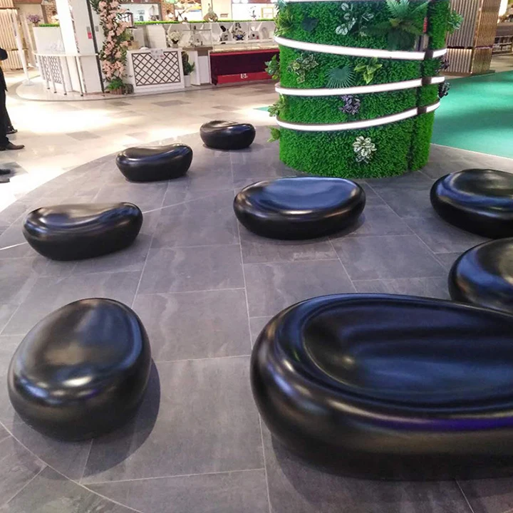 Y193 Fiberglass Concave stone chair garden stone tables and chairs or bench