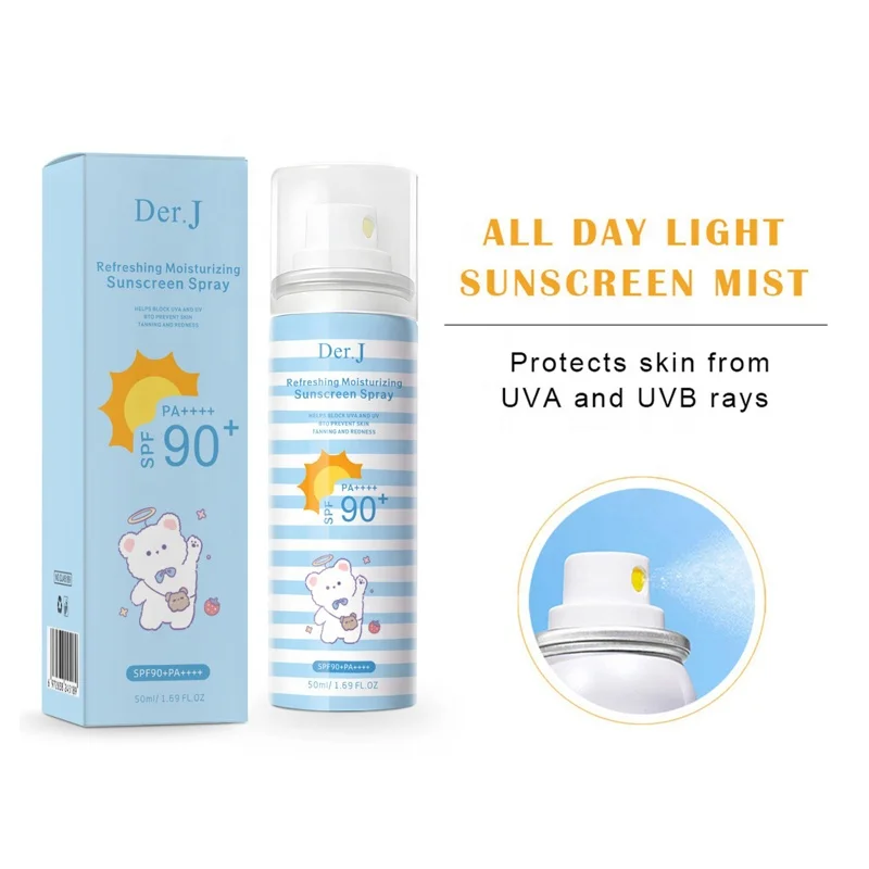 Private Label Custom Formulas Hydrating UVA/UVB Protection Sun Block Face Body Mist Sunscreen Spray
