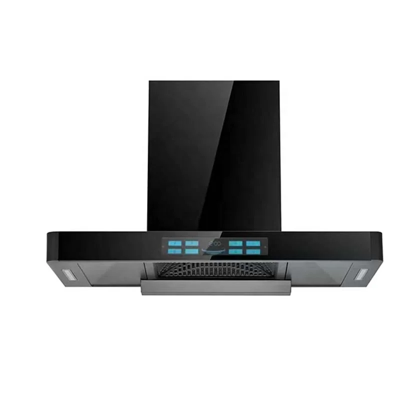 T Shape Range Hoods Touch Control Auto Clean 900mm 28# Copper Motor Chimney Hood Extractor Exhaust Hood with 3 Speeds