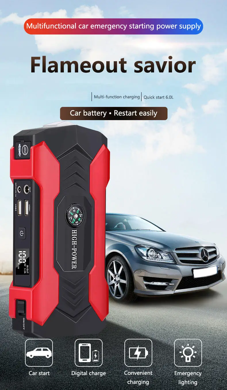 Gilgle 99800mAh Car Power Bank 4 in 1 car battery jump starter for Yacht Motorcycle SUV