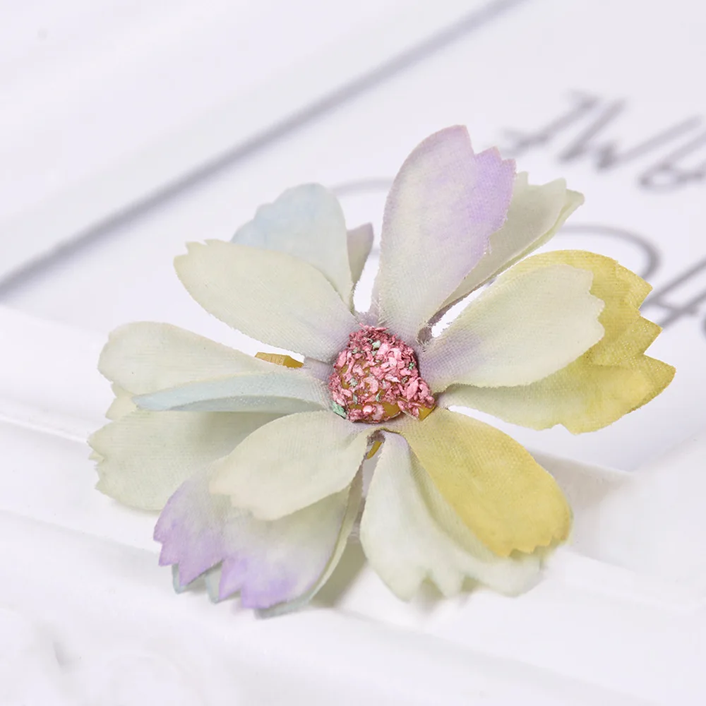 
Custom Simulation flower diy multi-layer daisy flower head six-petal Artificial Flower Heads for wedding decoration 