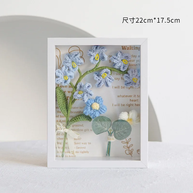 Handmade Knitted Flower Photo Frame  Home Decoration Lily Of The Valley  Crochet Gift Wall Decoration