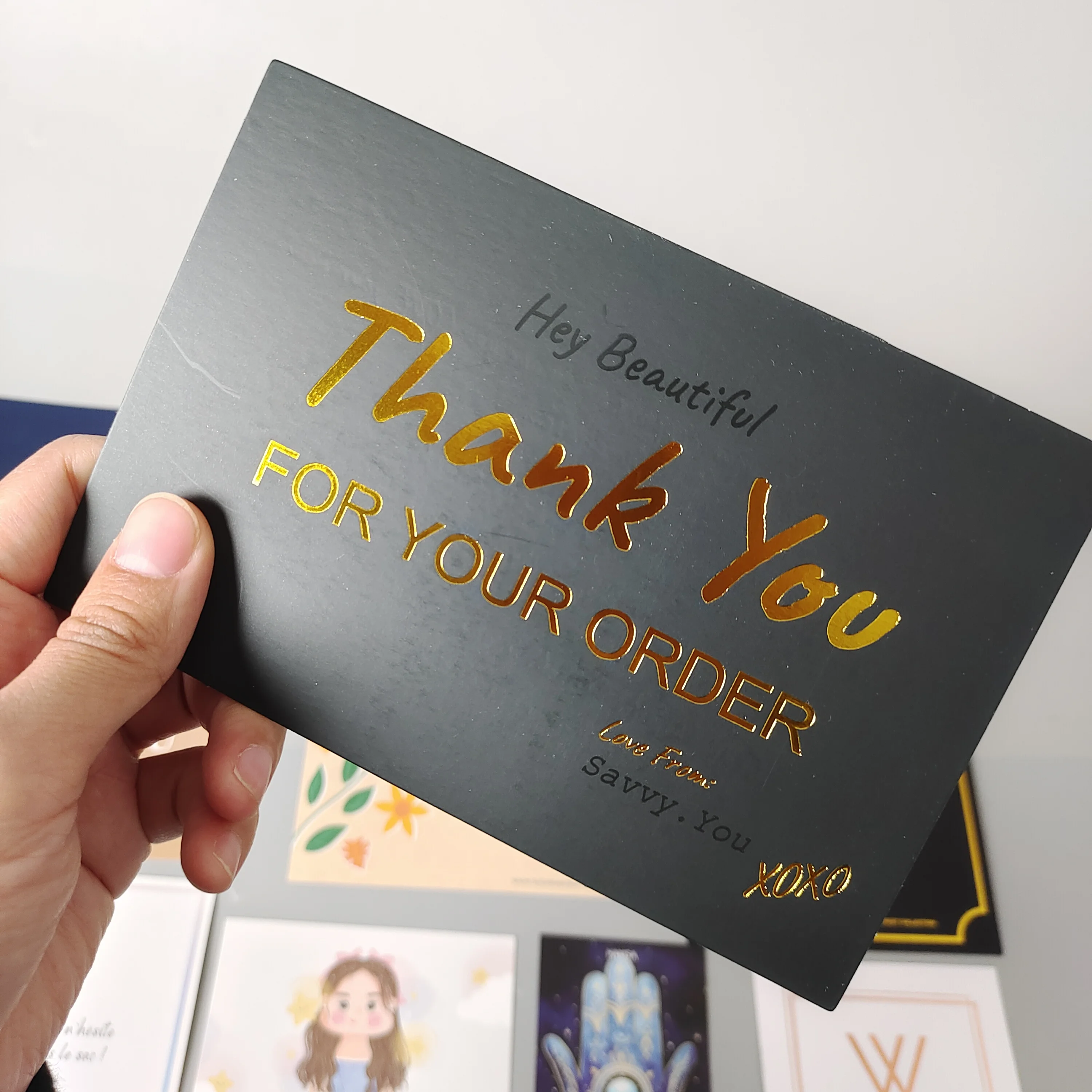 Customized 400gsm thank you card Small Business Thank You Card Custom Logo Personalized Paper Card Custom greeting Gift