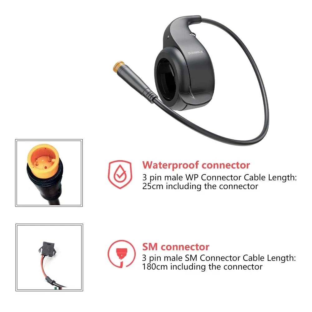 Jueshuai Electric Bike Thumb Throttle 3 Pin Male Connector Electric Bicycle Thumb Throttle Speed Handle Gas MTB Bicycle Parts