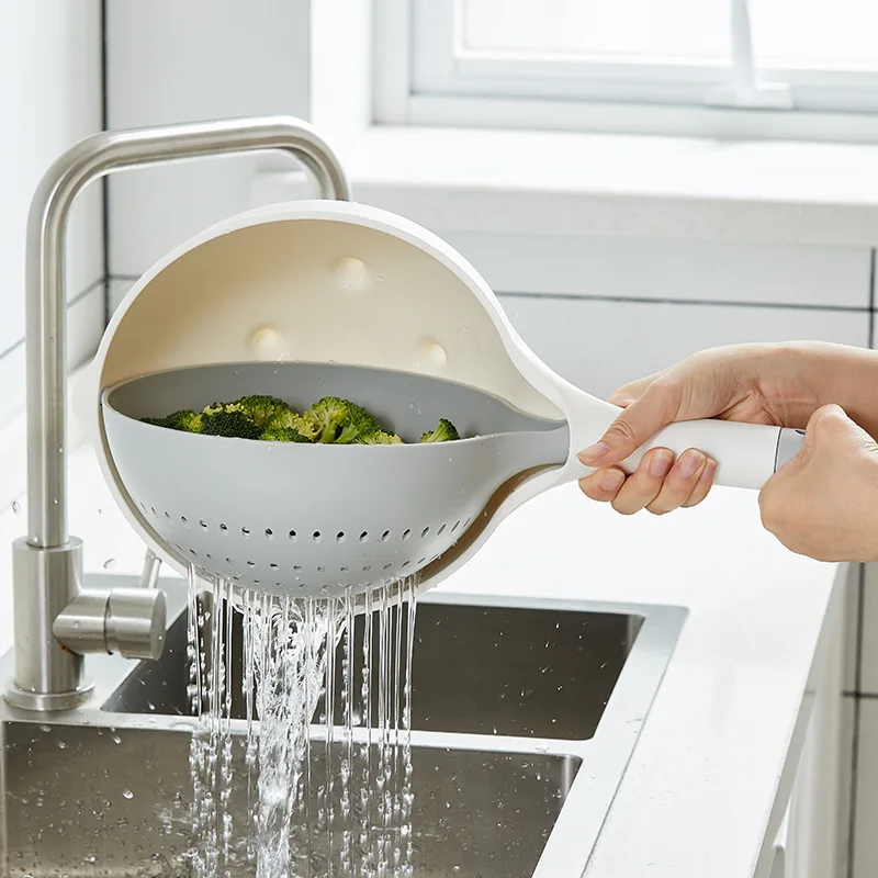 Multi-Functional wash vegetables in the kitchen fruit plate vegetable basin and two-layer drain basket