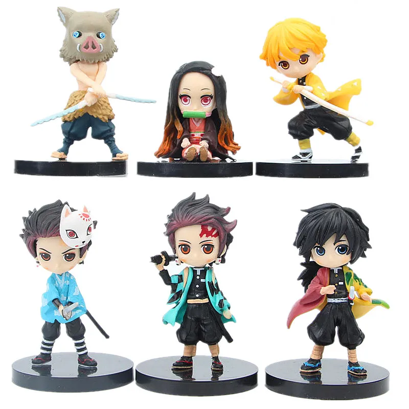 Q version Demon Slayer figure PVC Cartoon Model Toy 6PCS/SET