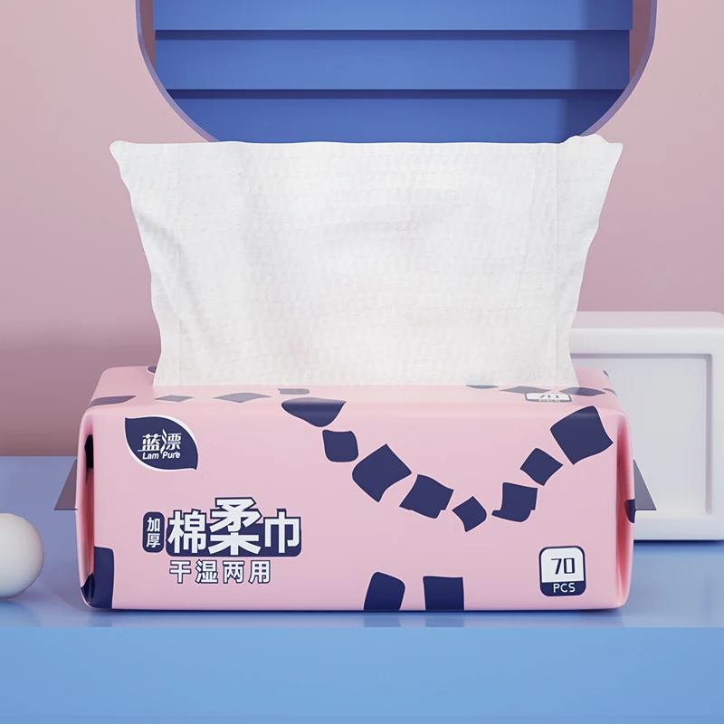 Lampure new product  Facial  cotton tissue made from 100% bamboo pulp