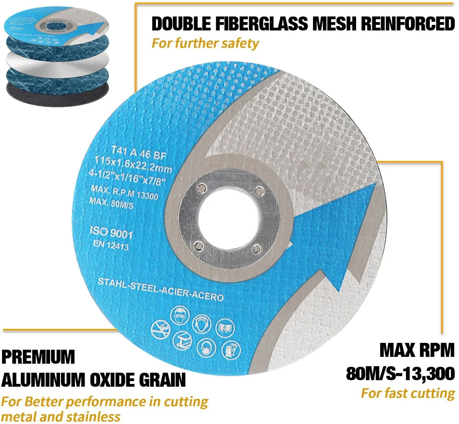 115mm Metal Cutting Disc Resin Cutt Off  Wheel for Angle Grinder Cutting Stainless Steel Iron