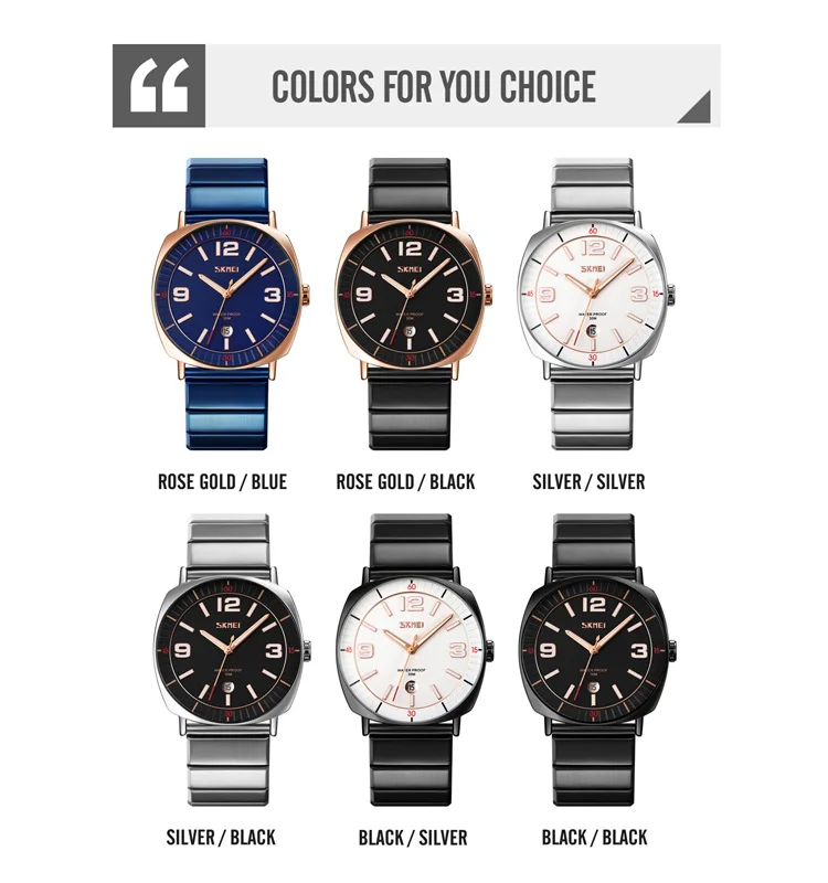 SKMEI 9280 brand watches luxury men quartz magnet wholesale watches stainless