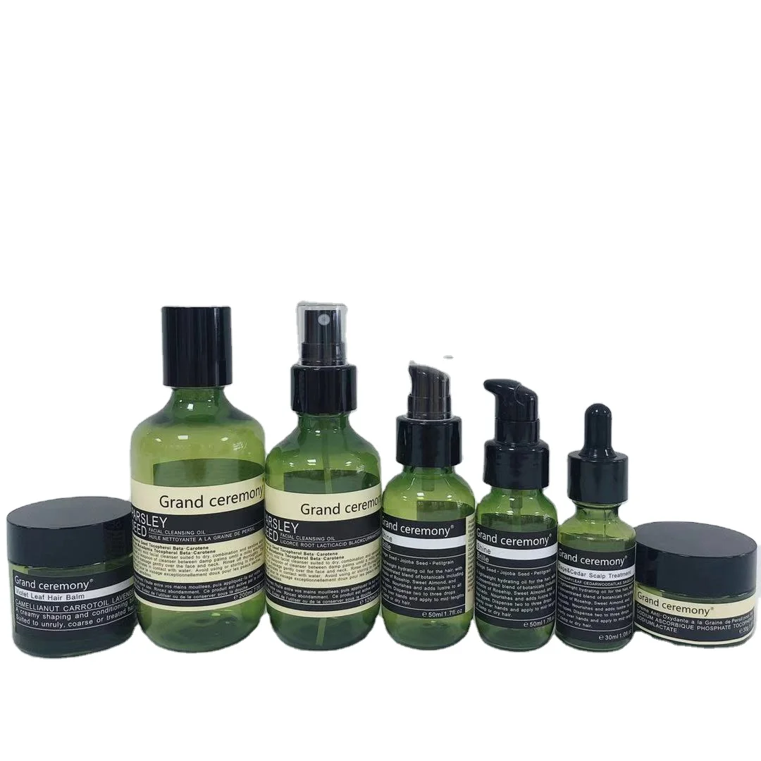 Hot sale empty clear frosted PET plastic face cream jar with black lid 50g cosmetic packaging bottles and jars set