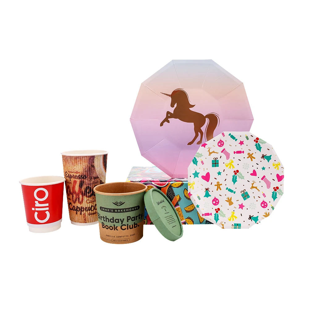 
Disposable custom printed ice cream paper cup with lids 