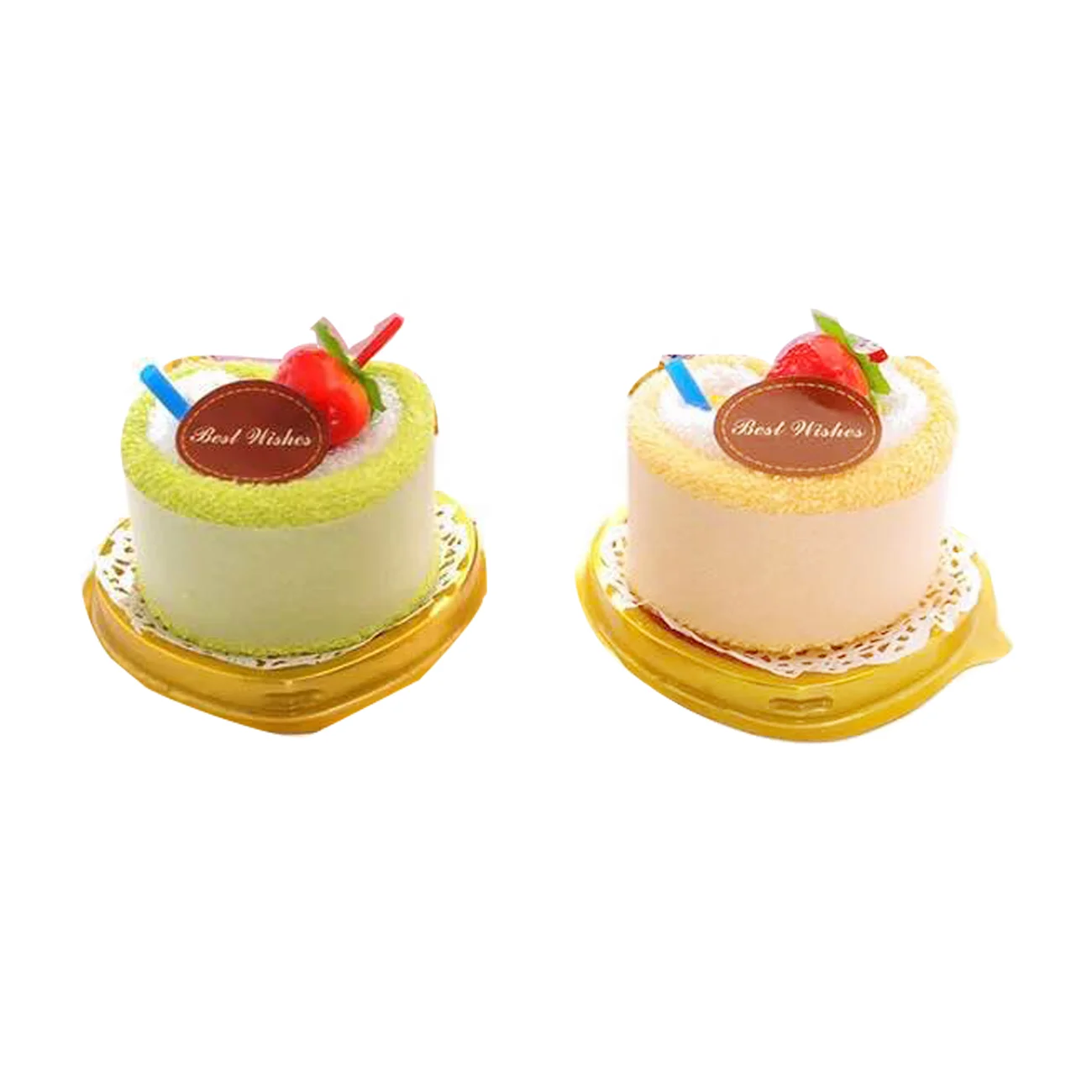 China manufacturer promotional towel cake cute heart shape wedding souvenir towels