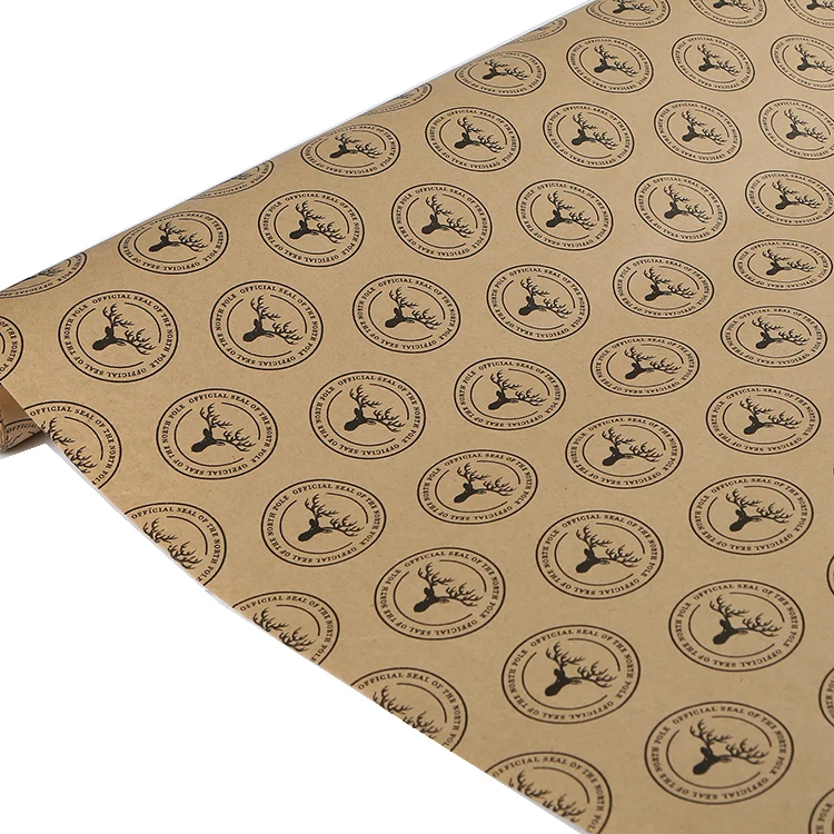 Brown Kraft Paper Sheets Roll Custom Logo Gold Foil Gift Wrapping Paper Sheet Top Selling Products Paper PE