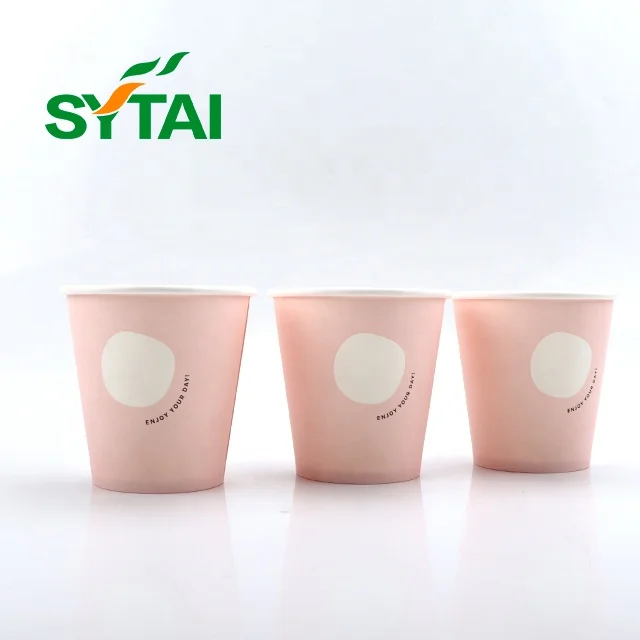 SYTAI brand PE PLA coffee paper cup pink paper cups wholesale supplier