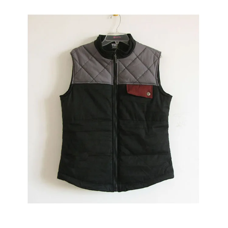 Wholesale Padded quilted sleeveless waistcoat winter polyester cotton warm casual varsity men vest
