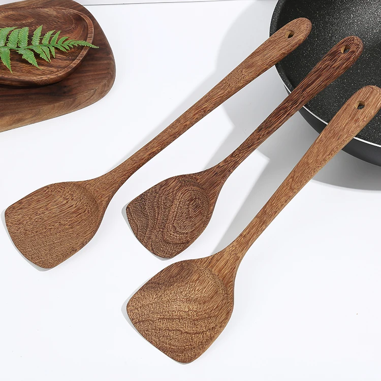 high quality heat resistant Kitchen Long flat Utensil Cook Wooden Spatula