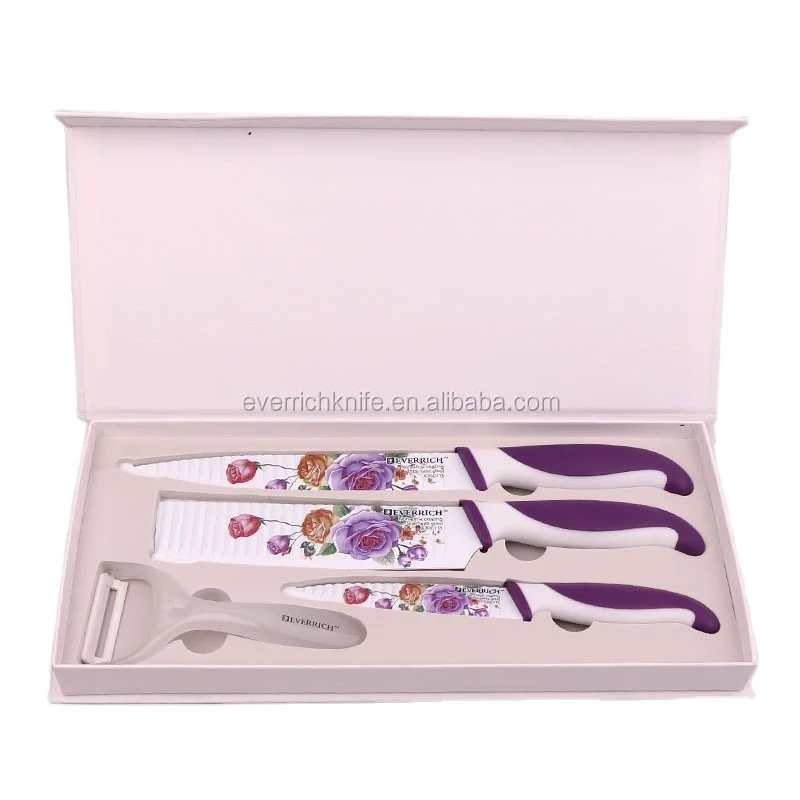 Yangjiang Best Obsidian Double PP Handle Kitchen Knife Brand Decal Printing Kitchen Knife Set