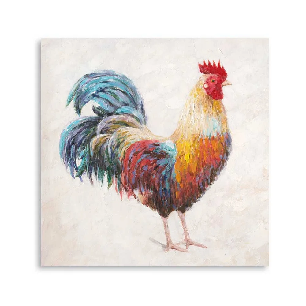 2022 Hot New Design Farm Theme  Hens And Chicks Wall Art Handmade Farmhouse Oil painting