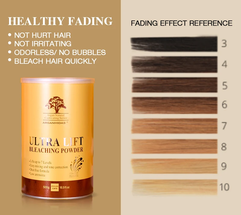 Arganmidas professional hair ash colour no ammonia hair bleaching powder with developer