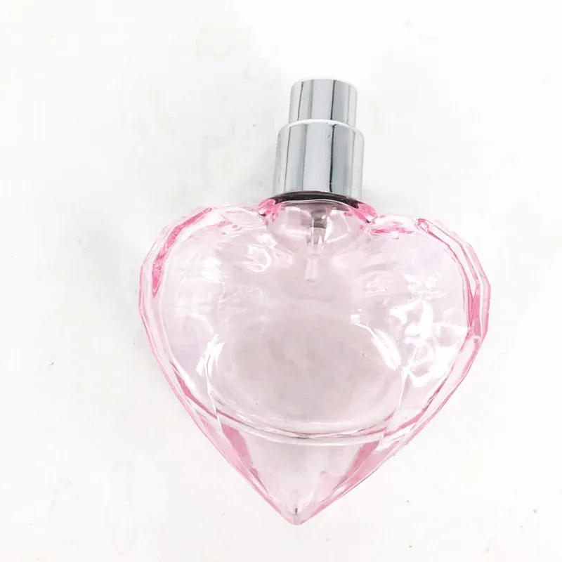 30ml heart shape very transparent  empty perfume refill spray pump bottle glass
