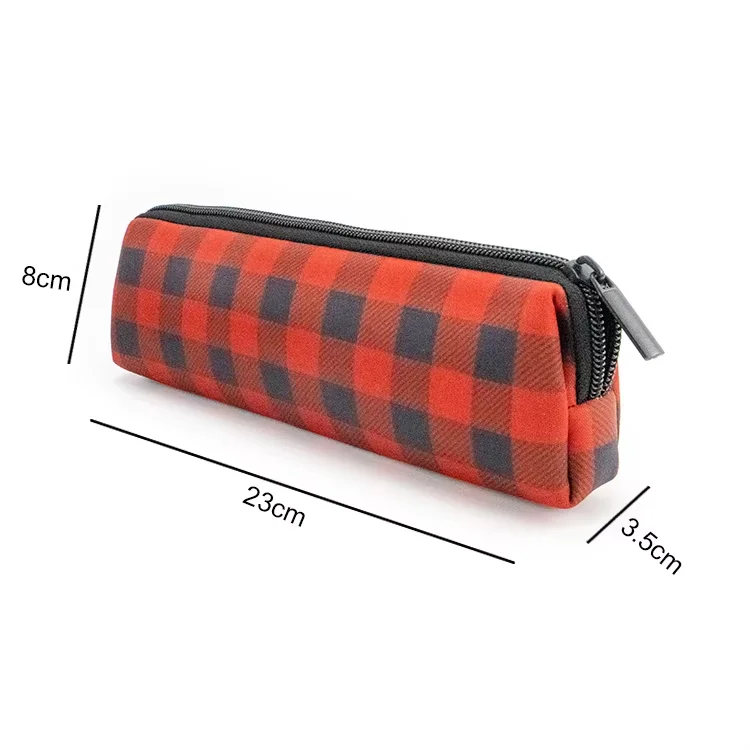 Wholesale Custom Logo Neoprene Pencil Bag Blank Sublimation Print Stationery Pouch Office School Kid Soft Writing Bag Case