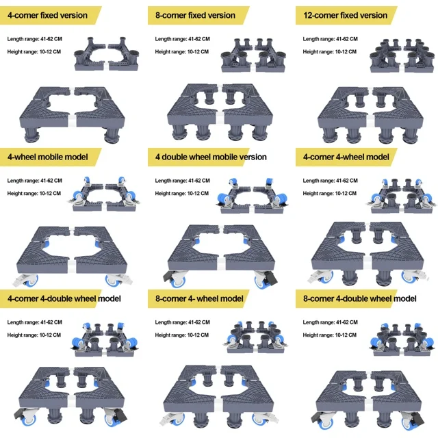 Roller washing machine base frame, universal moving universal universal wheel storage rack for refrigerators