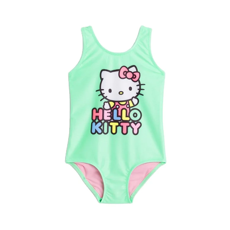 Cute Pink Dolphin Printed Swimsuit Girl Swimwear Bathing Suits Kids Bikini Children