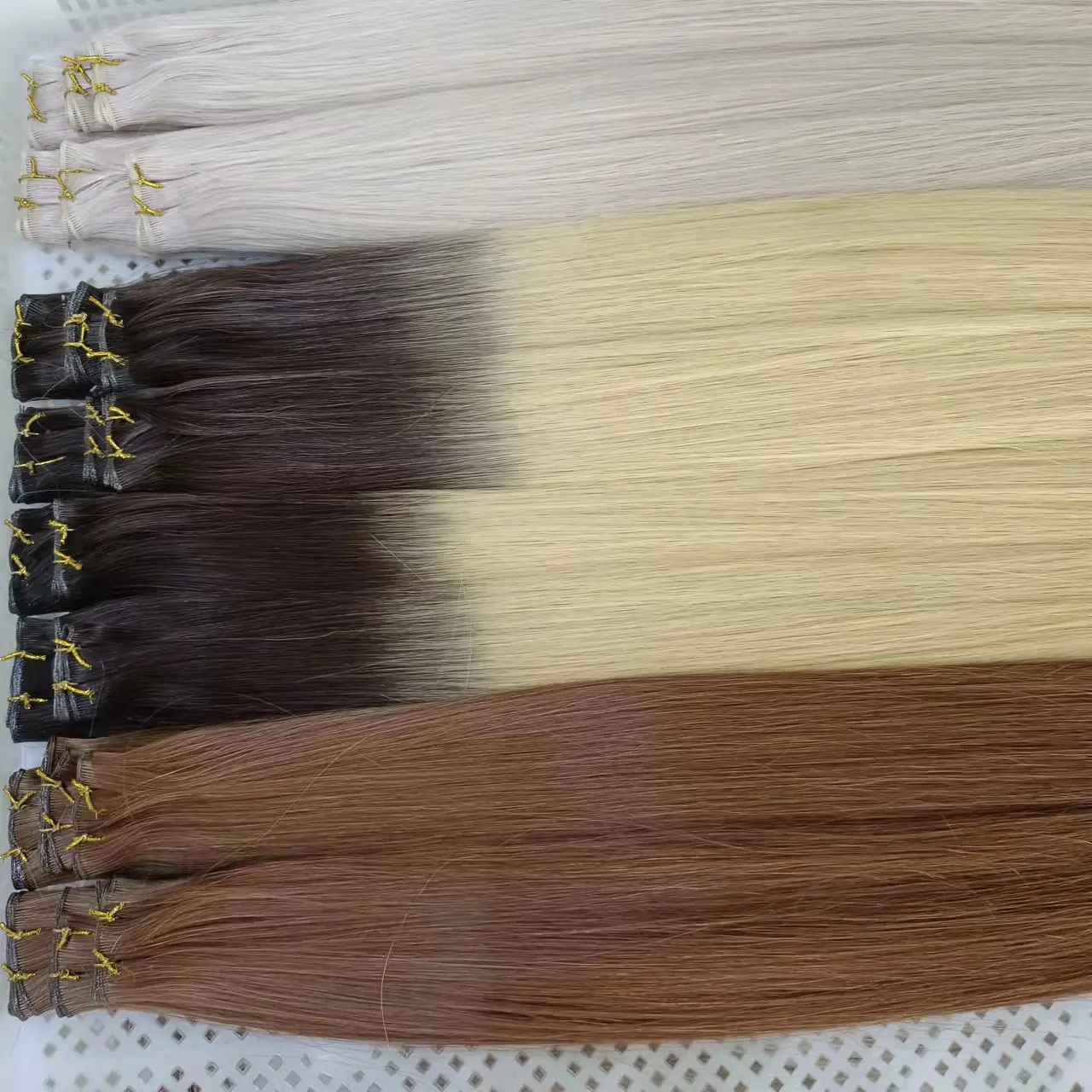 Best Selling New Genius Weft Design Russian Hair Seamless Can Be Cut Human Remy Hair Genius Weft