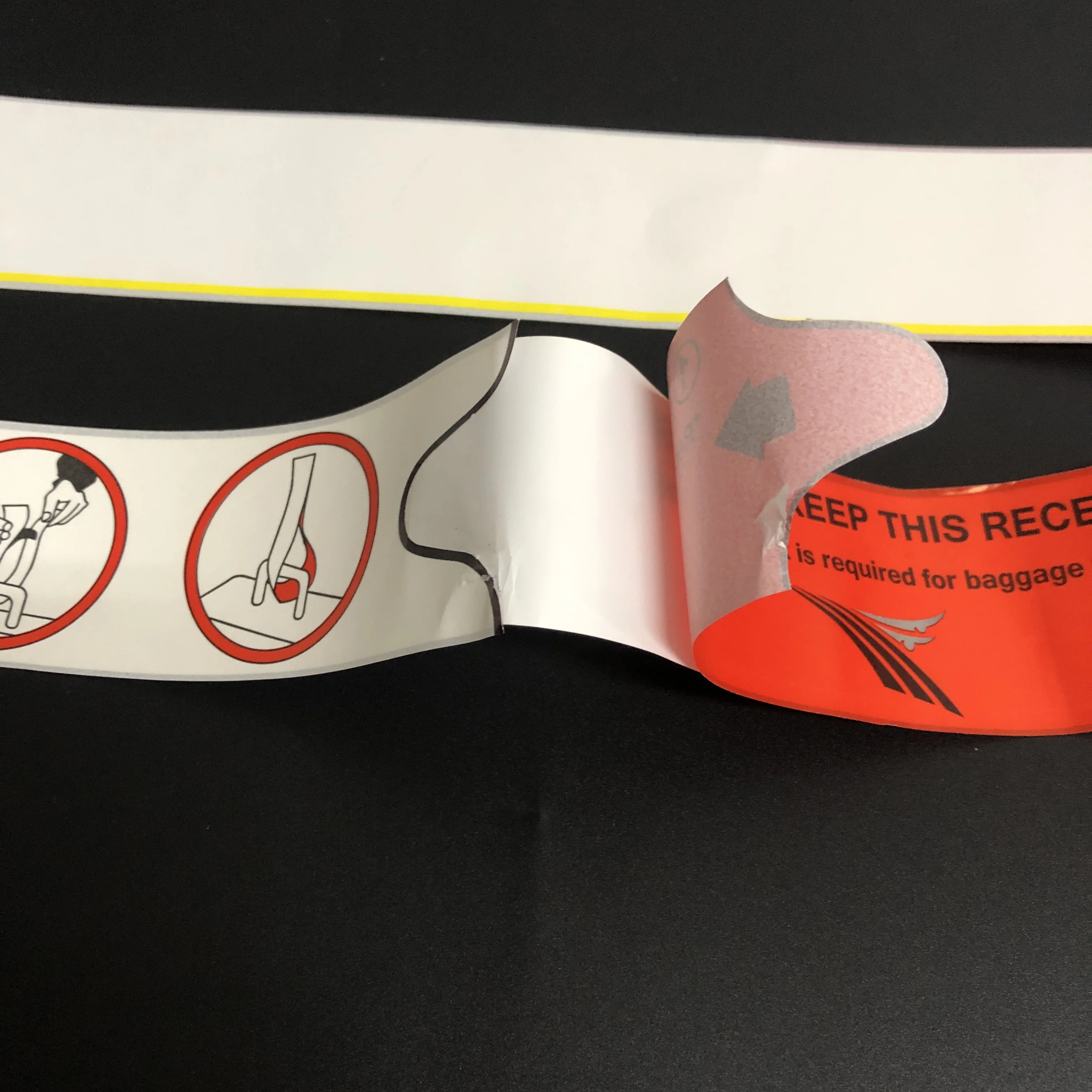 New Customized Thermal Blank Luggage Tags Airline Adhesive baggage tag sticker