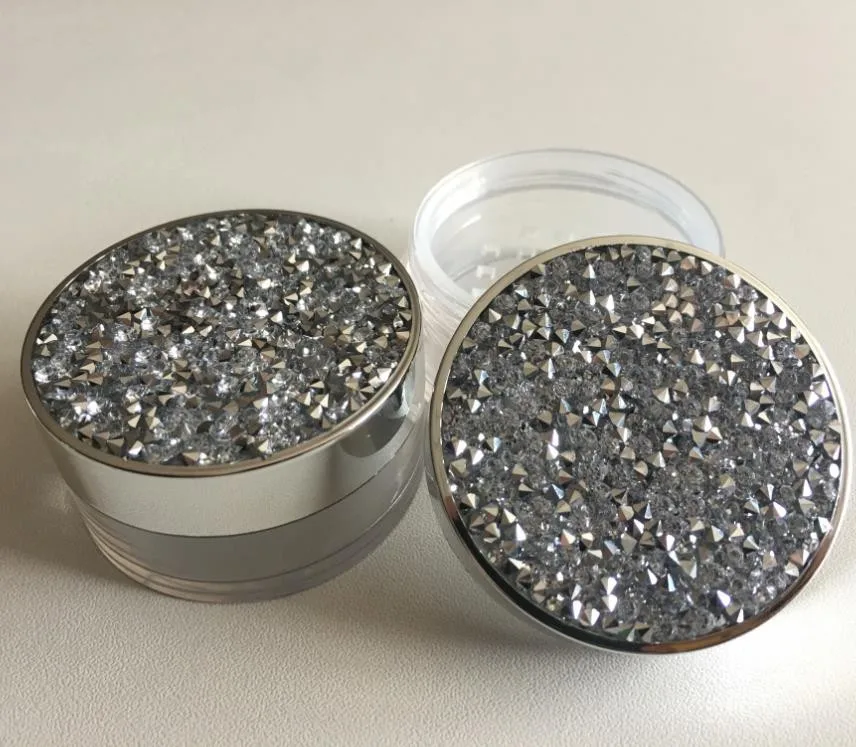 
Low MOQ 200pcs Plastic Empty Diamond Lid 15g Loose Powder Jar with Sifter 