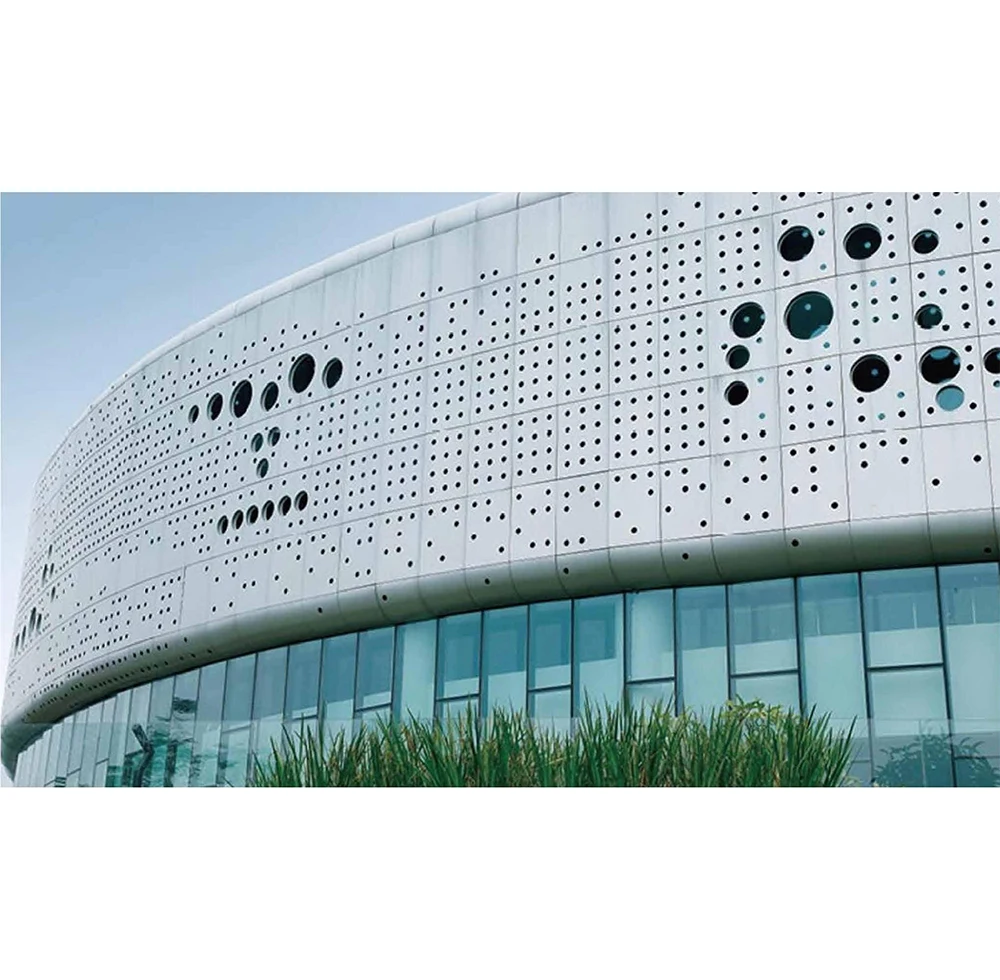 Custom Shaped aluminum veneer decorative wall perforated shape curtain wall