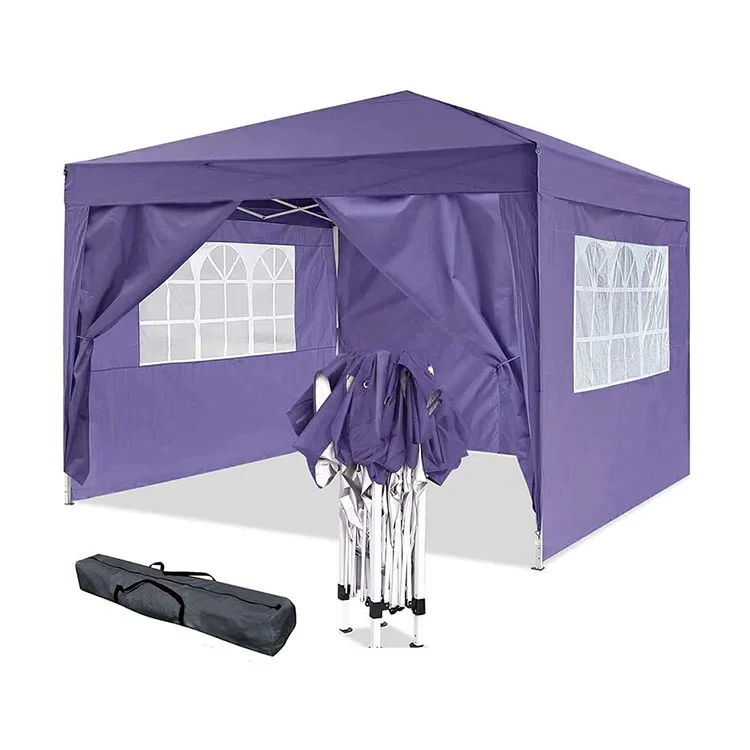 Heavy Duty 10x10ft Oxford Pop up Canopy Tent with Sidewalls Screened Outdoor Trade Show Gazebo for Car Garage or Pavilion Use