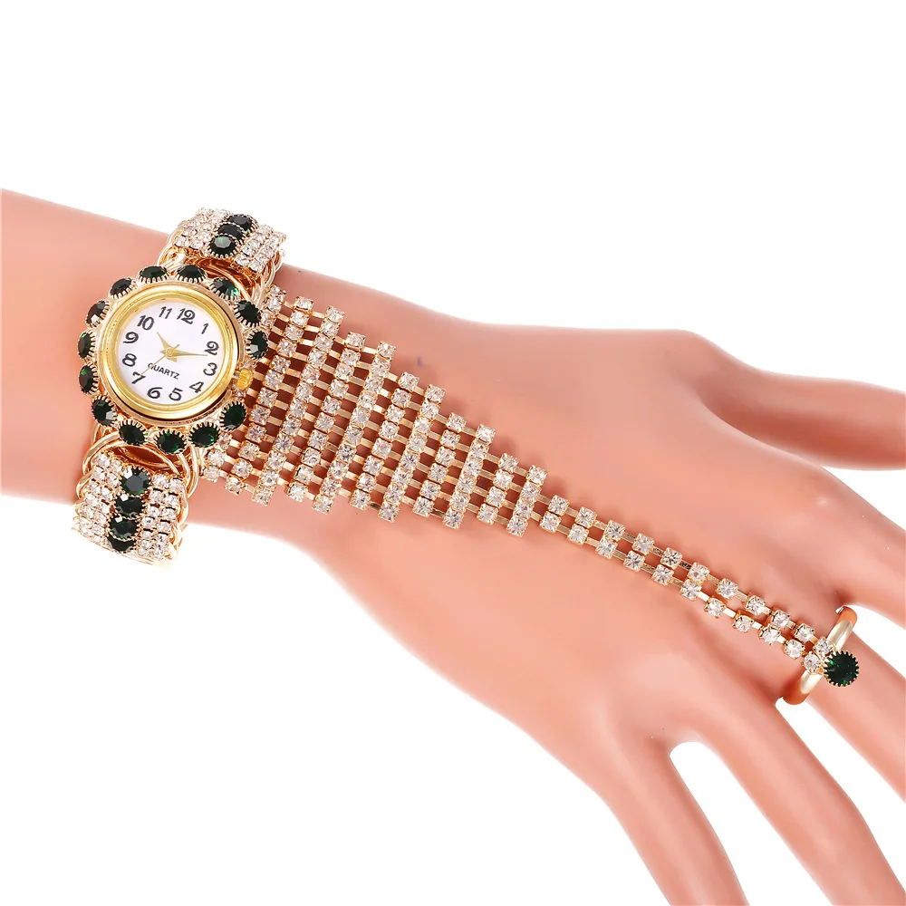 Girl diamond crystal charm bracelet women watch , fashion crystal bracelet watch, new design friendship jewelry bracelet watches