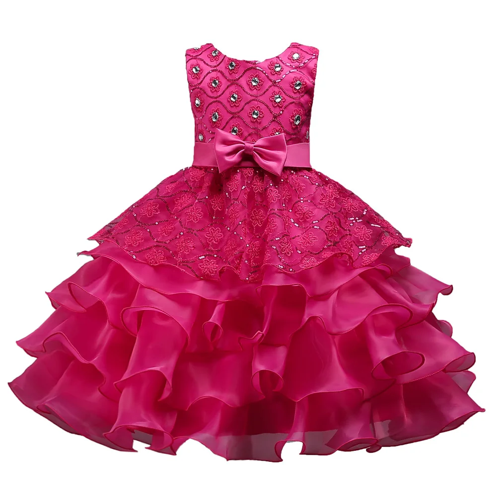 Elegant Blue Fluffy Ball Gown Shiny Flower Girl Wedding Prom Dress for Children Aged 12 Years Younger Birthday Evening Occasions