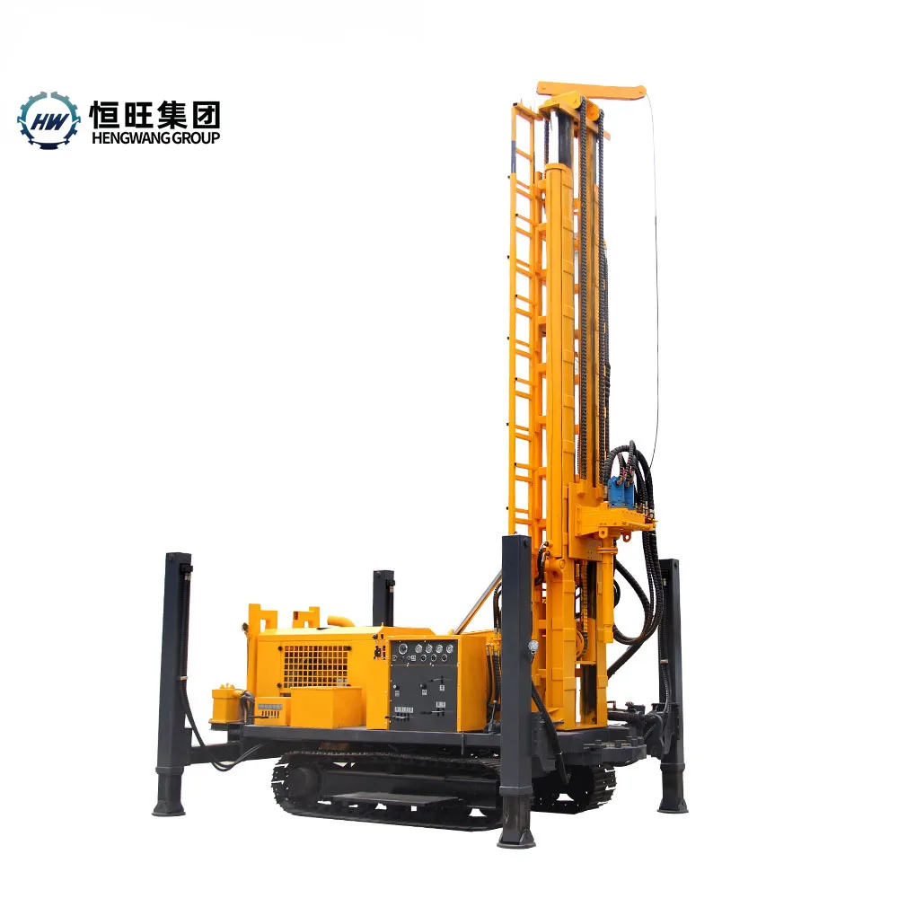 Hengwang cheap price 300 Meters Track Mounted Drilling Rig with Air compressor