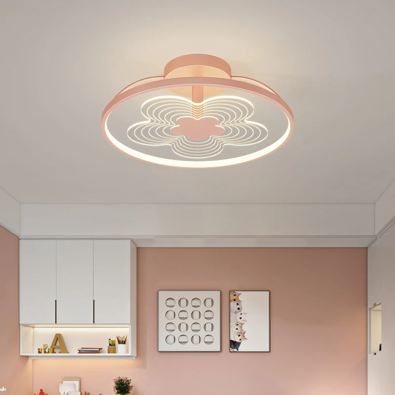 
Hot selling lighting fixture cute series five leaf petals LED children fan lamp 