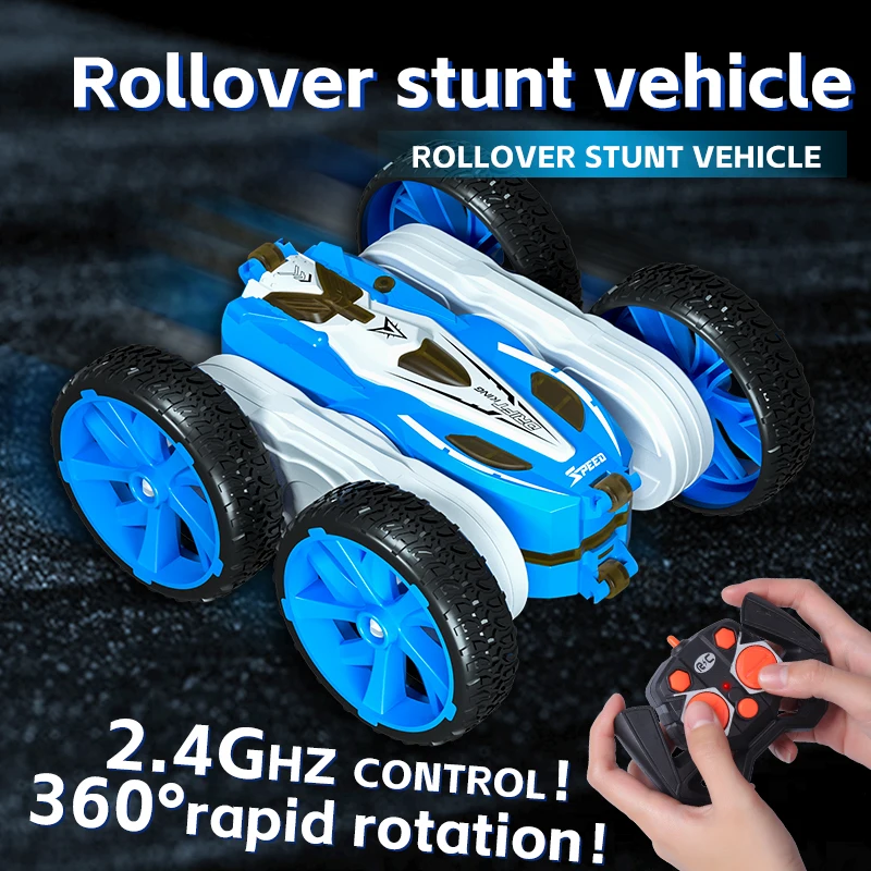 Wholesale RC Drifting Car Cool RC double sided rolling 2.4Ghz remote control stunt car with light smart kids rc car toy
