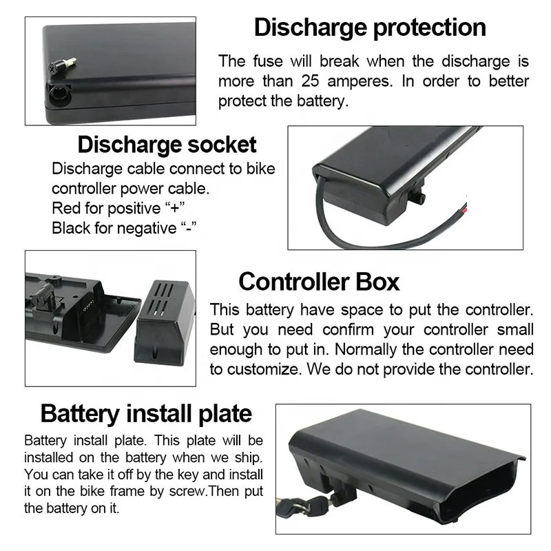 
Rear Rack Rechargeable Replacement Electric Bicycle Akku Lithium Li-ion Ebike Battery 36V 11.6Ah 12.8Ah 13.6Ah 14Ah 