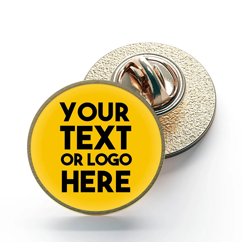 Manufacturer Custom Design Round Square Rectangle Logo Gold Metal Button Blank Sublimation Lapel Pins Badge