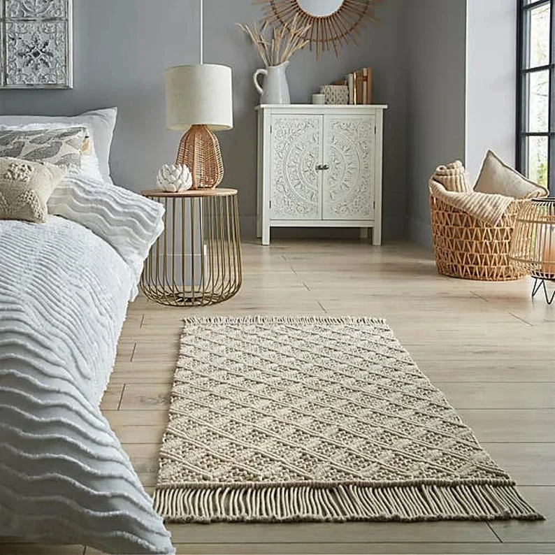 New fashion Round Crochet carpet Knitted Rug Large Tapestry Handmade Macrame Large Carpet W1885
