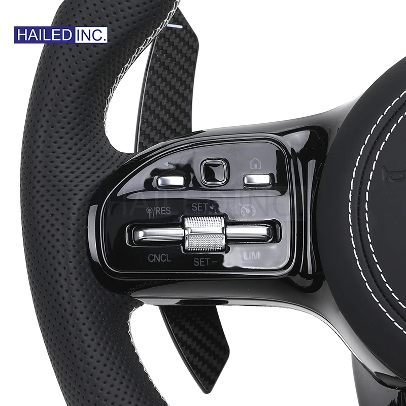 HAILED Custom Volante Glossy Black Carbon Steering Wheel for Mercedes Benz W204 W205 W207 W211 W212 W213 W221 W222 CLS C63 GT