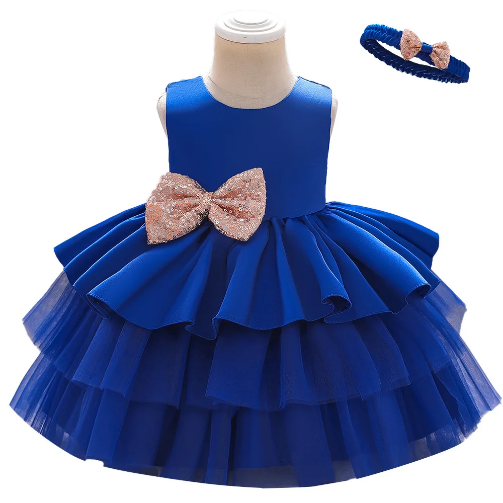 Kids Clothing Toddler Wedding Birthday Party Prom Princess Polyester Tutu Lace Child 1 Year Flower Baby Dresses Girls Frocks