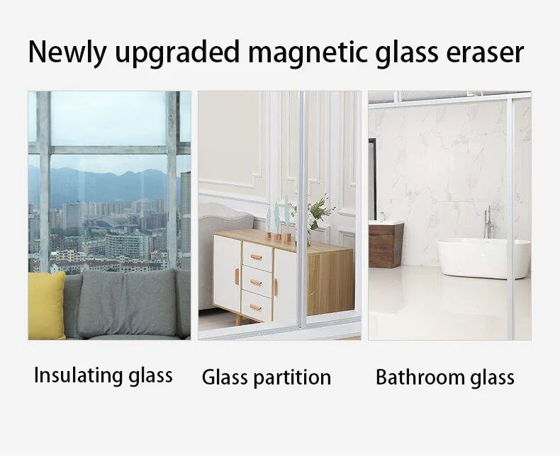 Strong Magnetic Force Window Washer Squeegee Glass Cleaning Tools Double Faced Adjustable Magnetic Glass Cleaner