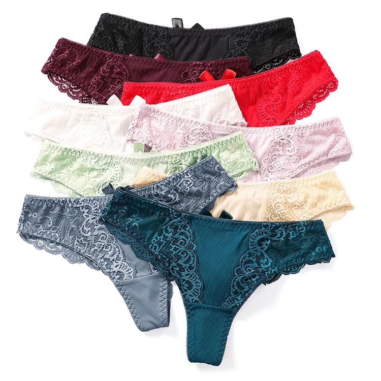 Брендовые стильные кружевные стринги BEIZHI со средней посадкой пикантные прозрачные женские комфортные G-стринги