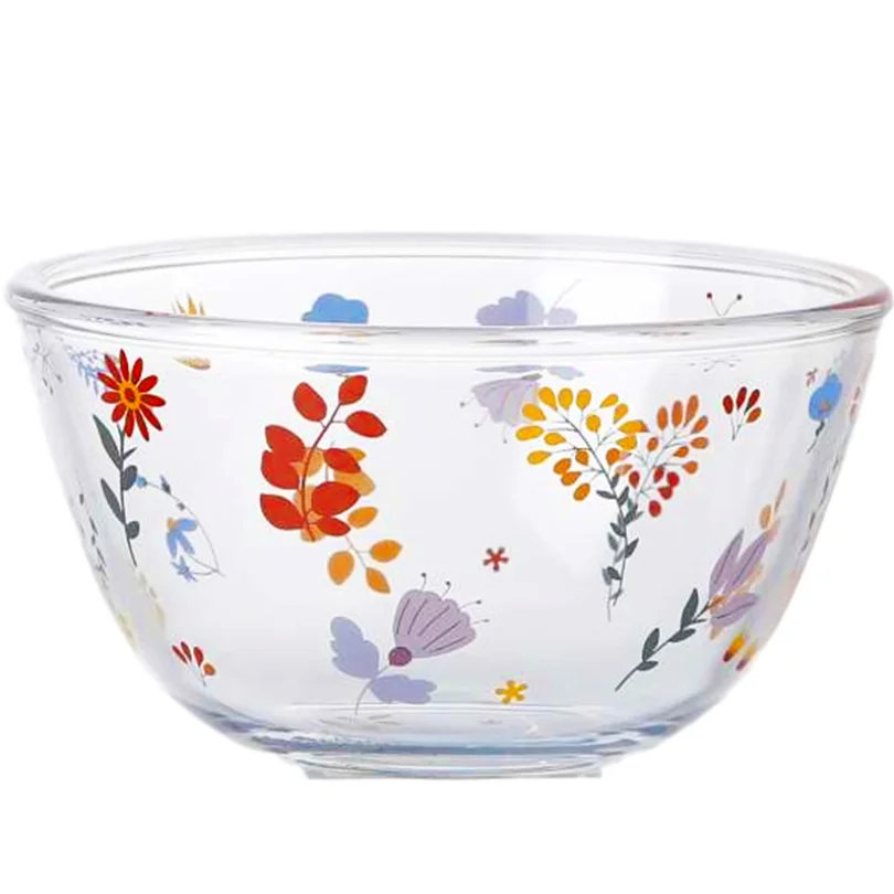 Floral partysu glass tableware set manufacturers wholesale logo customizable 14.7*7.7cm 800ml 30*21.5*6.5cm 2.4L