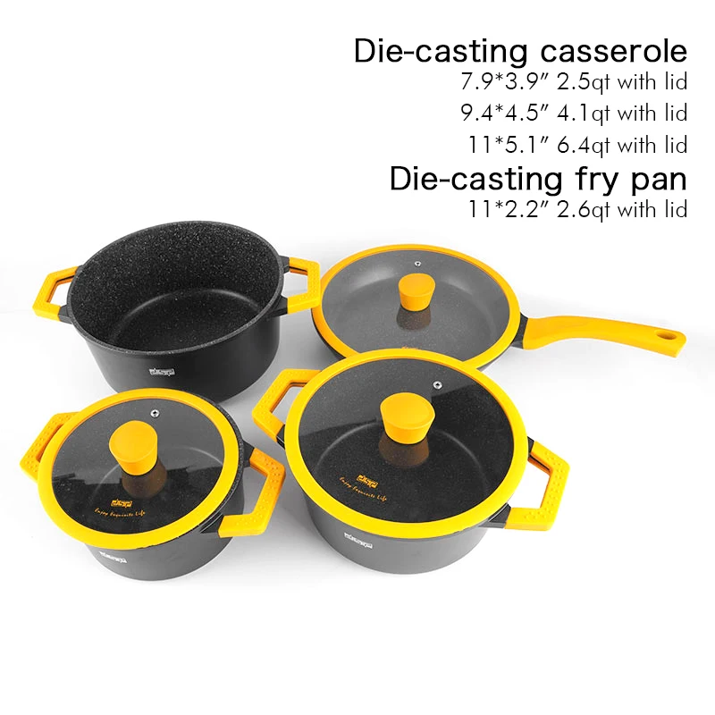 DSP Hot Sale 7 Pieces Multi-Cookware Set High Quality Cooking Pot Set Kitchen Pots And Pans Non-stick Cookware Set