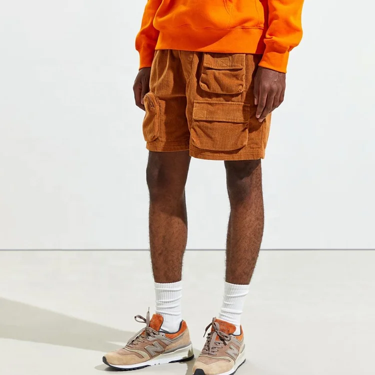 Custom unisex pocket casual corduroy shorts men oem cargo shorts pants corduroy short