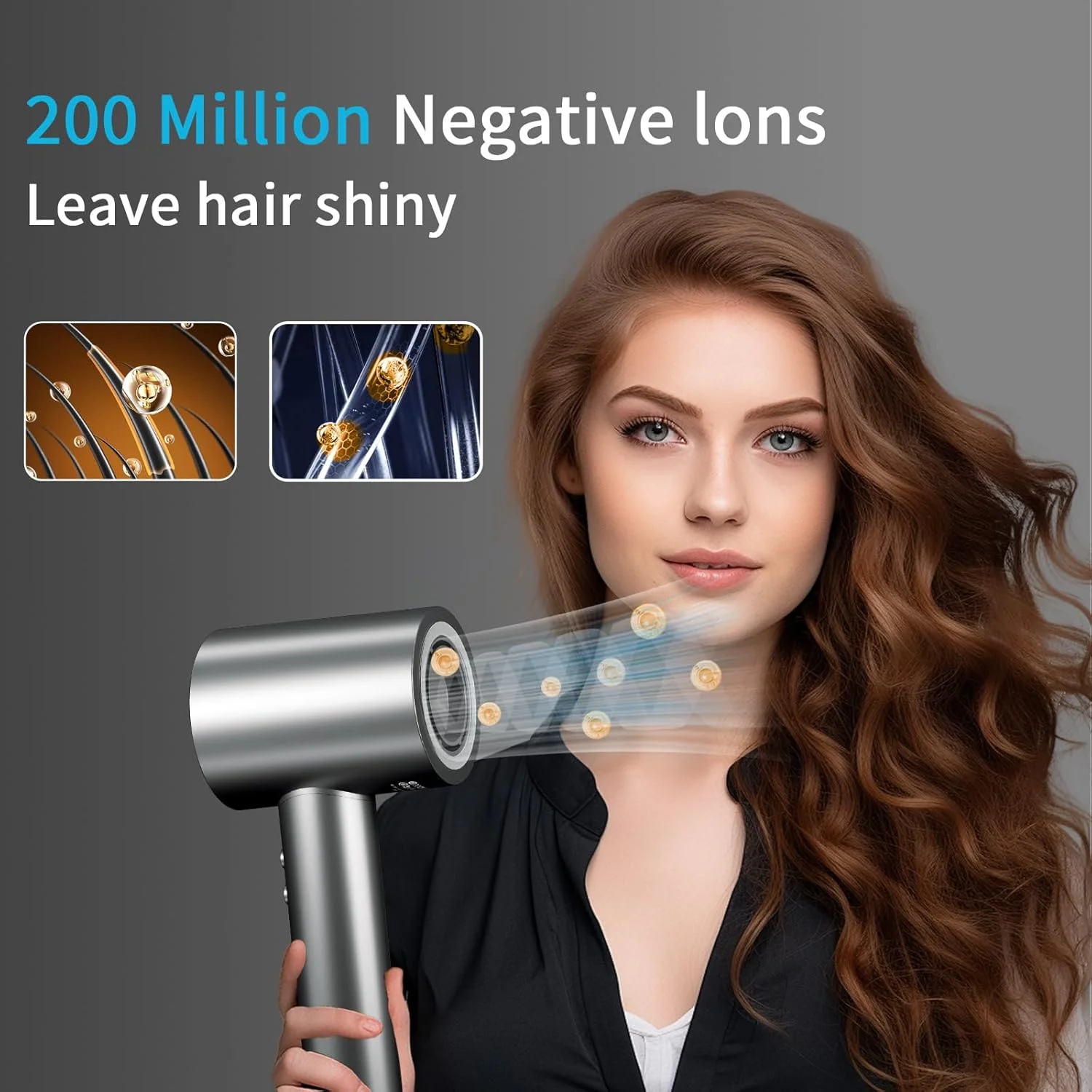 Custom Professional Hair Dryers With Display 1500W High Speed Fast Drying Hair Blower One Step Salon Plasma Ion Hair Dryer