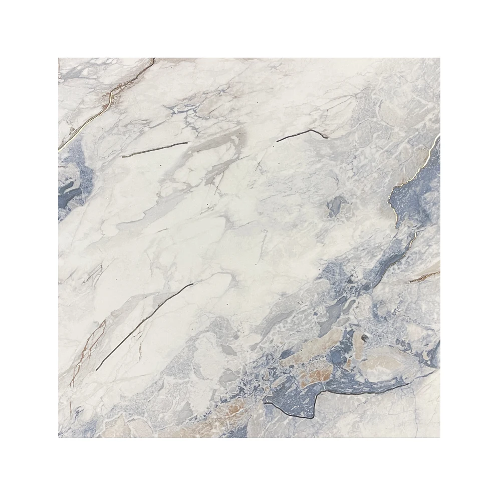 Tile for floor Latest Design good quality 600*600 Polished Glazed Marble building material Luxury White Blue